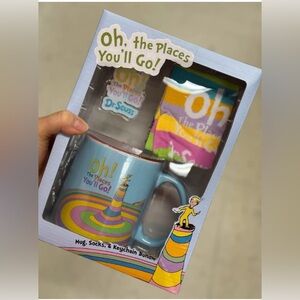 Dr Seuss Oh the Places You'll Go Mug Sock & Key Chain Unique Gift Set